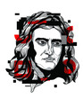 Isaac Newton. Red crazy.