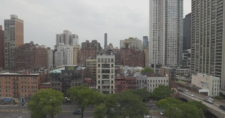 Wall Mural - New York City Manhattan buildings skyline dolly horizontal