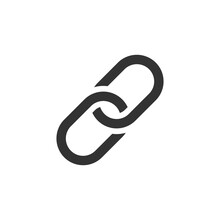 Chain Icon. Black Connect Chain Symbol Vector Illustration.
