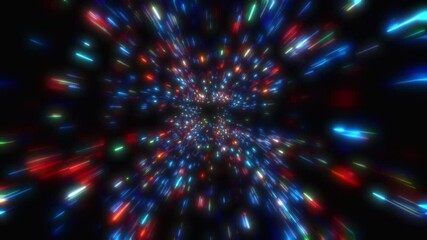 Wall Mural - warp speed motion graphic seamless loop. 4k blue light futuristic technology background. 3d renderin