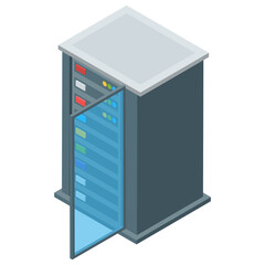 Wall Mural - data storage server in isometric design