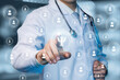 © natali_mis - Doctor clicks on the psychology icon in the network of Internet users.