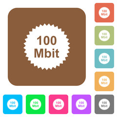 Poster - 100 mbit guarantee sticker rounded square flat icons