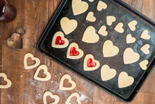 Valentine's Day cookies in a tray