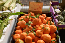 Mandarins For Sale At Market