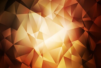 Dark Orange vector shining triangular layout.