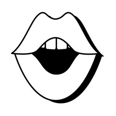 Sticker - Pop art mouth openline style