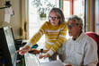 © JImena Roquero/Stocksy - Elderly couple on computer