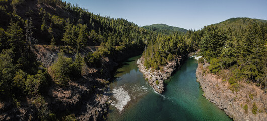 River View of Smith River California where two forks join together.