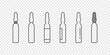 Medical ampoules concept. Linear ampoules icons on transparent background. Vector illustration