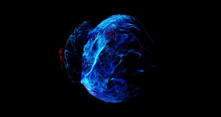 Wall Mural - abstract motion graphic with fluid particle moving in sphere. perfect for vj and visual loops for ba