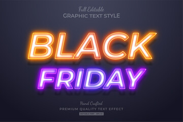 Canvas Print - Neon Black Friday Editable Text Style Effect Premium