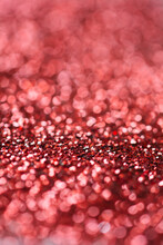 Red Glitter With Shallow Depth Of Field