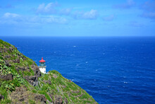 Makapuu Lighthouse Along The Oahu Coast Overlooking The Vast Blue Pacific Ocean