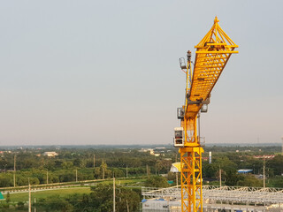 site with crane and sky