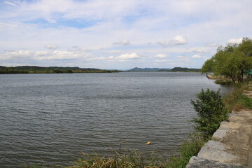 Wall Mural - river and clouds