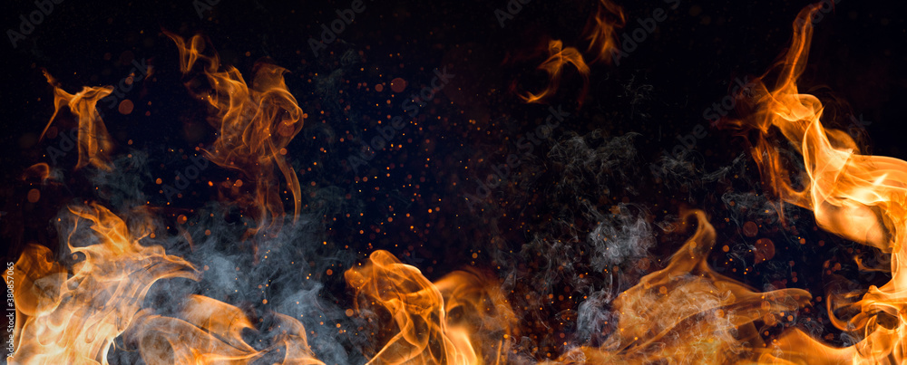 Feuer Rauch Grillen  - obrazy, fototapety, plakaty 