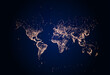 © dmutrojarmolinua - Earth night map. Vector illustration of cities lights from space. Dark map