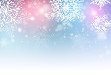Christmas Background With Snowflakes, Winter Snow Background, Vector Illustration