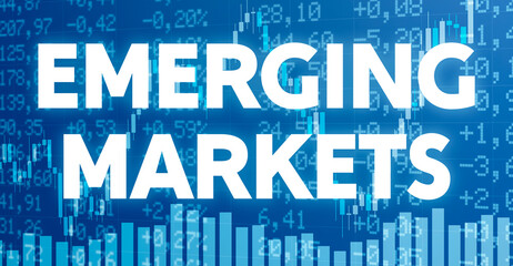 Wall Mural - conceptual image with financial charts and graphs - emerging markets