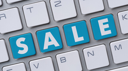 Wall Mural - a computer keyboard with the word sale