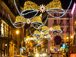 magical atmosphere on the streets of Lisbon illuminated for the Christmas holidays