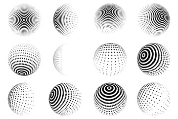 Wall Mural - halftone effect vector elements. dotted circles