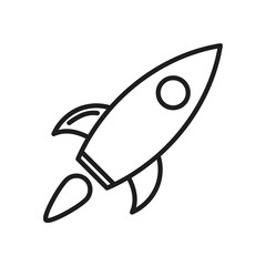 Wall Mural - linear rocket icon. vector illustration.
