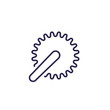 Bicycle crank line icon on white