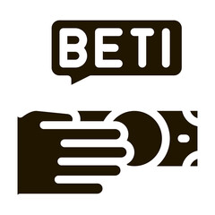 Canvas Print - Hand Make Bet Betting And Gambling Icon Vector . Contour Illustration