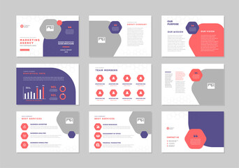 Wall Mural - Business Presentation Brochure Guide Design | Powerpoint  Slide Template | Sales Guide Slider