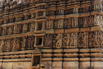 Wall Mural - Khajuraho Group of Monuments, Hindu temples and Jain temples in Chhatarpur district, Madhya Pradesh, India, Nagra style architecture, UNESCO World Heritage Site.