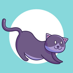  cute cat in want to play. cartoon vector illustration