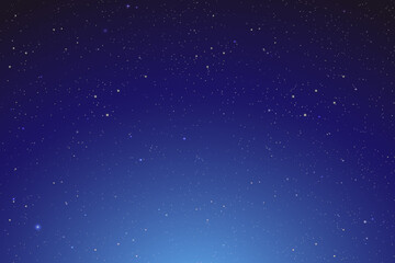 night shining starry sky, blue space background with stars, cosmos vector illustration