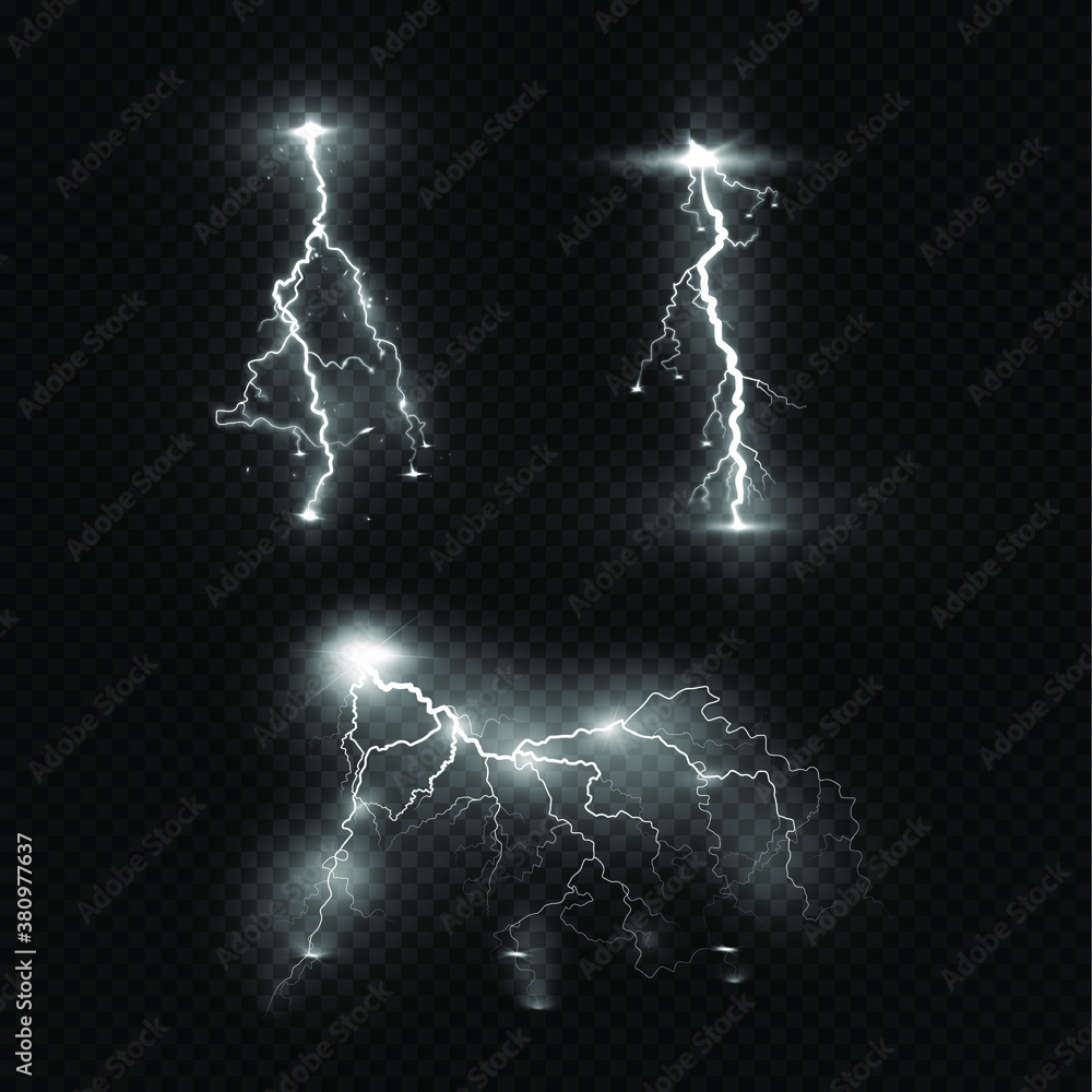 Lightning flash light thunder sparks on a transparent background.
Fire and ice fractal lightning, plasma power background
vector illustration - obrazy, fototapety, plakaty 