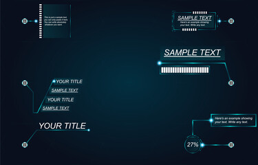 Business infographics. Callout. Technology, blue light. Glow illustration is drawn on a light blue background.