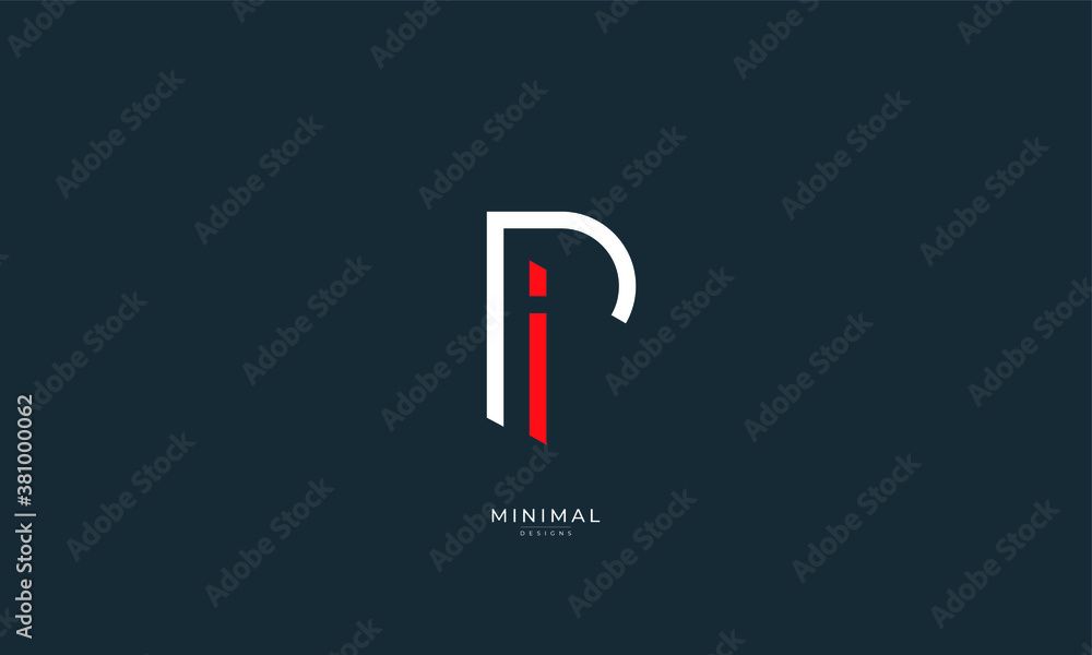 Alphabet letter icon logo PI Stock Vector | Adobe Stock