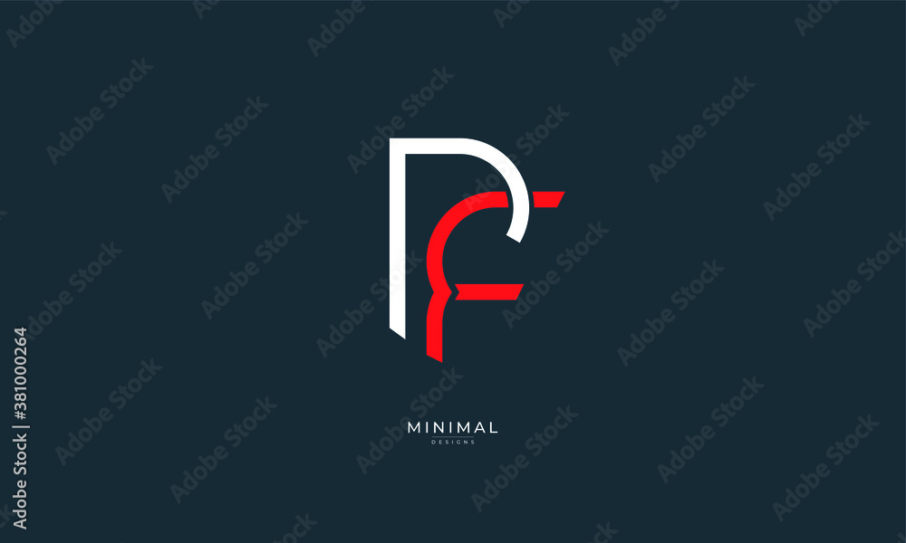 Alphabet letter icon logo PF Stock Vector | Adobe Stock