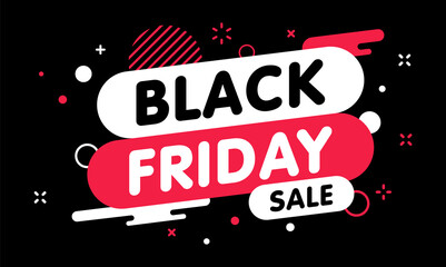 Wall Mural - black friday sale banner. gift coupon element template, graphics design. voucher promo code. shoppin
