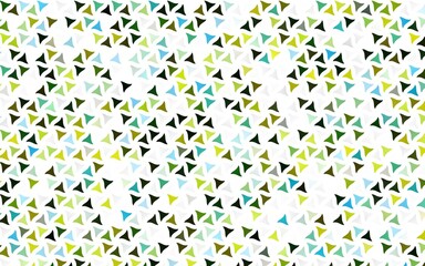 Wall Mural - Light Green, Yellow vector seamless texture in triangular style. Modern abstract illustration with colorful triangles. Template for business cards, websites.