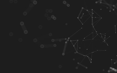 Abstract background. Molecules technology with polygonal shapes, connecting dots and lines. Connection structure. Big data visualization.