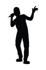 Young single silhouette vector