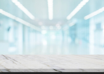 Wall Mural - abstract image of marble stone table top grunge texture background with blurry image inside of shopp