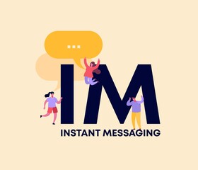 Wall Mural - im instant messaging. high speed information transfer and coding technologies and web software digit