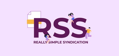 Wall Mural - rss really simple syndication. business programming and coding technologies and web software digital