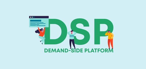 Wall Mural - dsp demand side platform. development of online applications digital graphic scripts and business mo