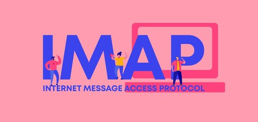 Wall Mural - imap internet message access protocol. web software digital graphic scripts and programming coding t