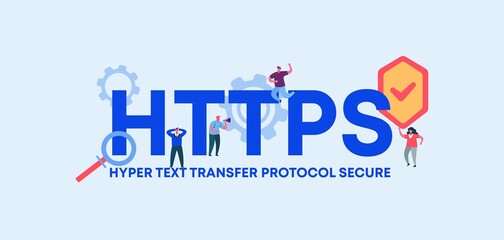 Wall Mural - https hyper text transfer protocol secure. coding and programming technologies and web software digi
