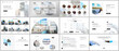 © xenia_design - Presentation design vector templates, multipurpose template for presentation slide, flyer, brochure cover design with abstract circle banners. Social media web banner. Social network photo frame.