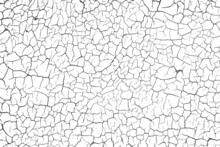 Crackle Paint Overlay. Vector Black And White  Grunge Pattern Made From Natural Oil Paint Crackle. Cool Texture Of Cracks, Stains, Scratches, Splash, Etc For Print And Design. EPS10.
